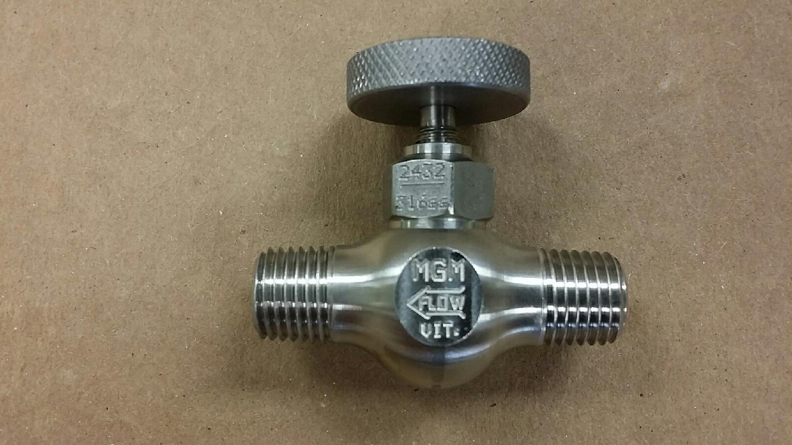 Needle Valve, Stainless Steel 1/4" NPT Male-Male