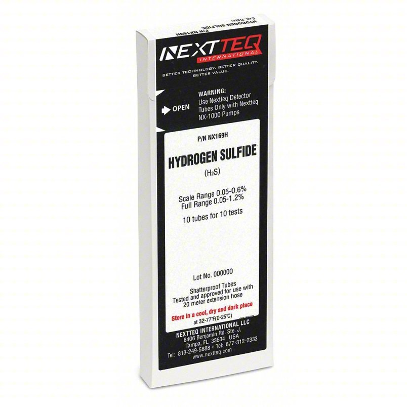 Nextteq NX169H Hydrogen Sulfide Tubes 0.05-1.2%