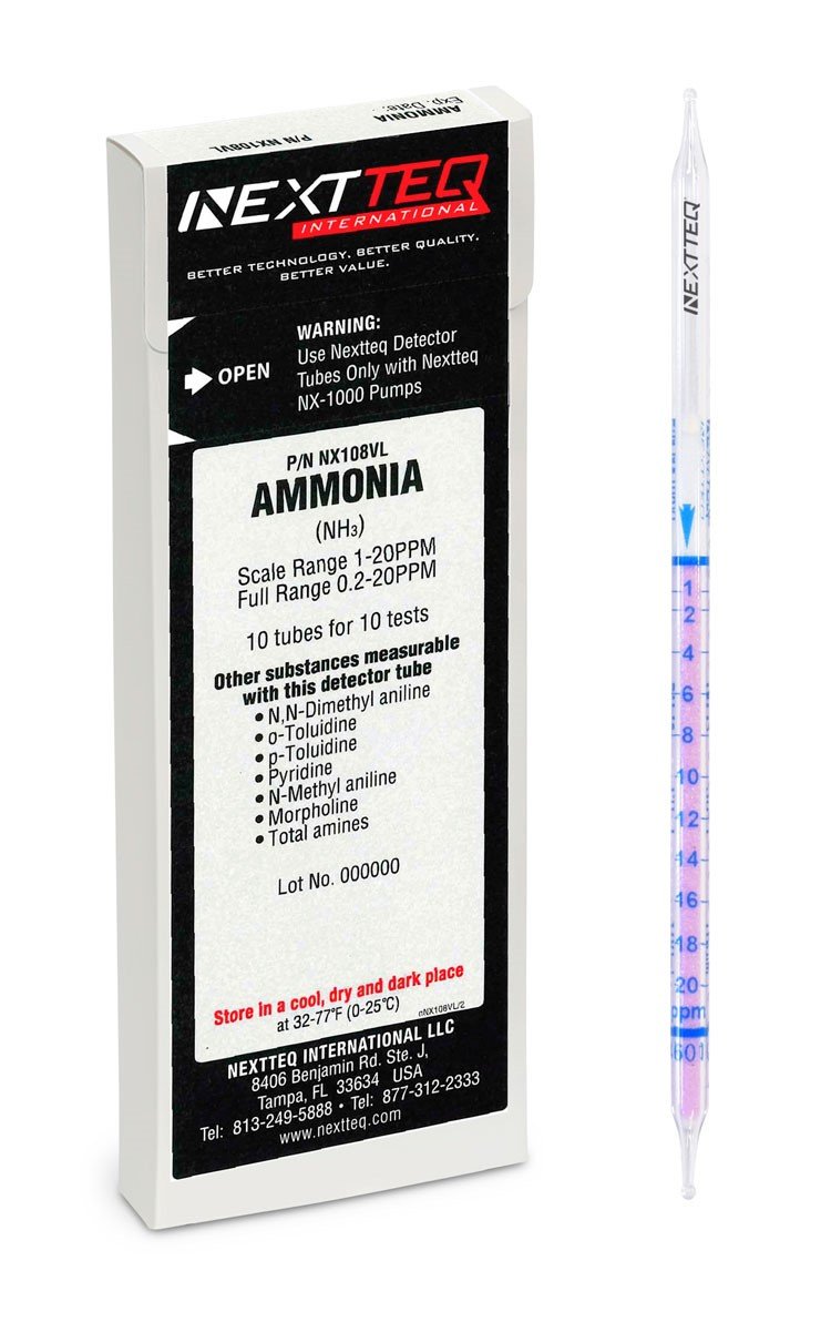 Nextteq NX108VL Ammonia Detector Tubes, 0.2-20 ppm