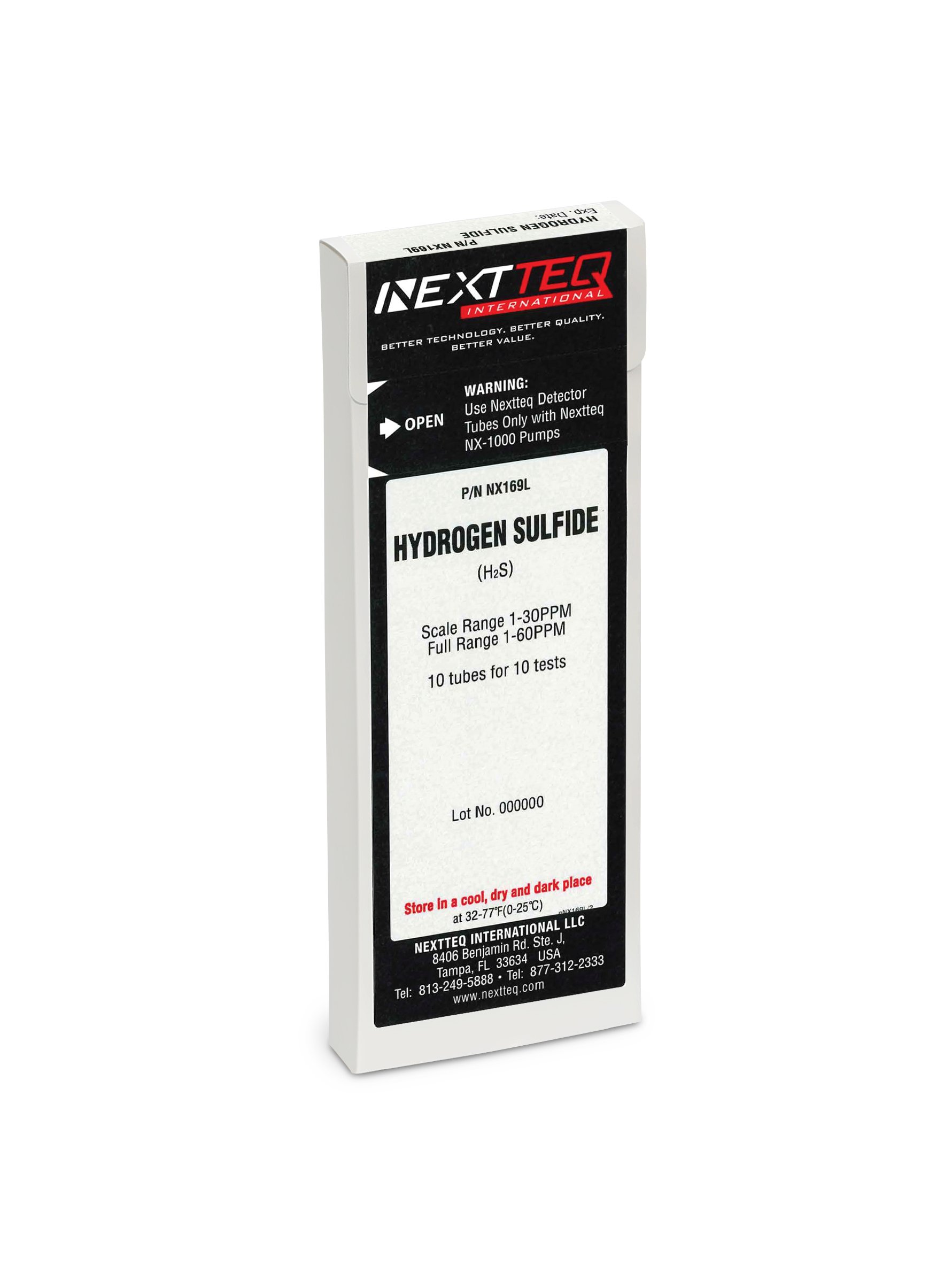 Nextteq NX169L Hydrogen Sulfide Tubes 1-60 ppm