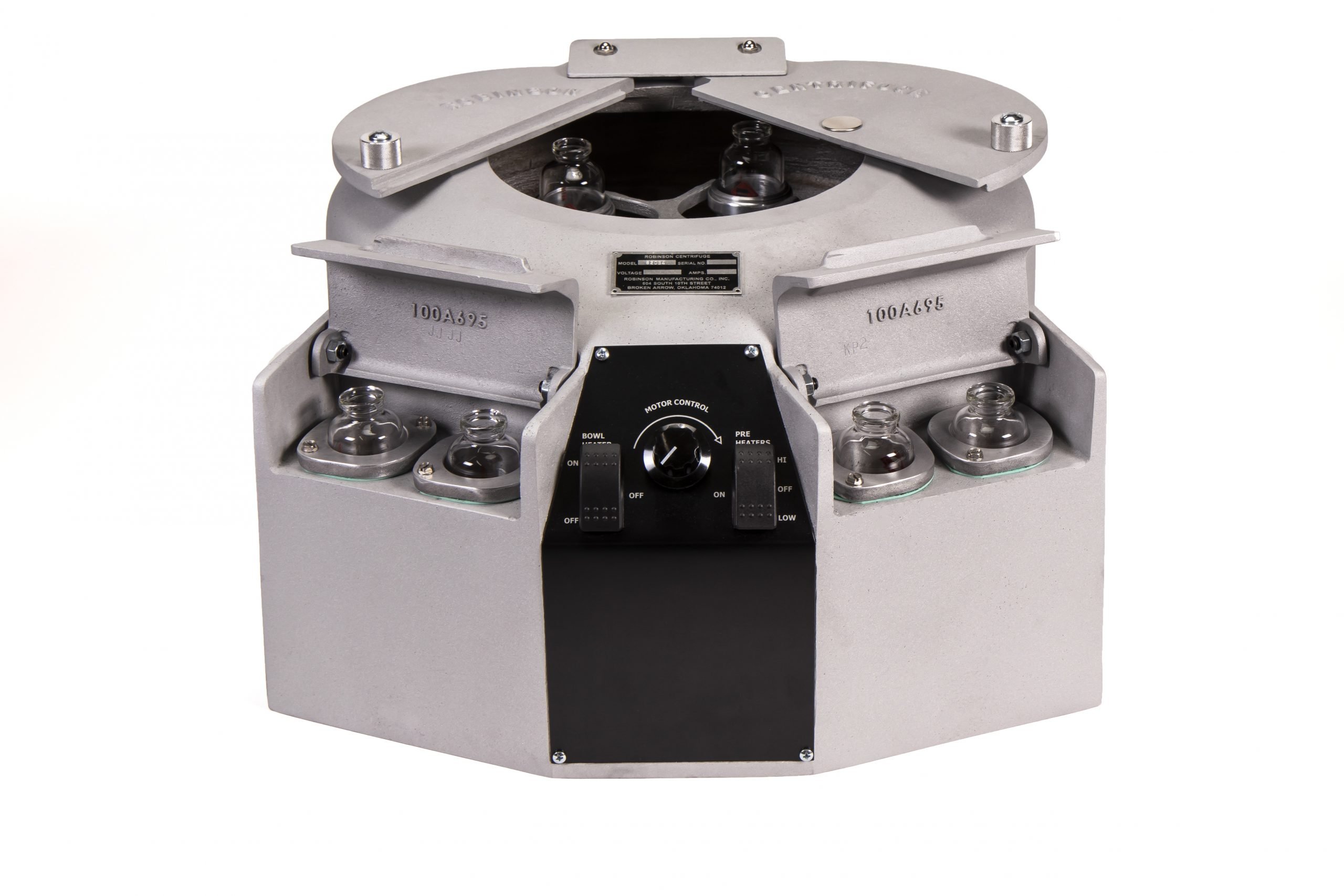 Centrifuge, 12VDC, Electrically Heated, 2- Place Head, 100ml Short-Cone Tube, 2- place Pre-Heater Section, Split-style Lid    